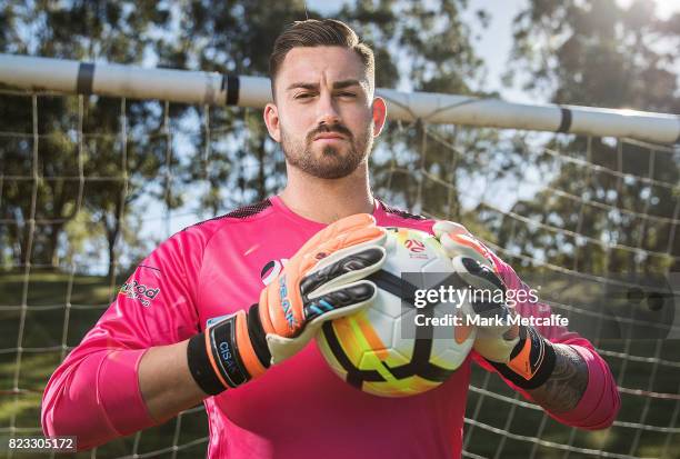 Alex Cisak poses during a portrait session at Macquarie Uni after signing as goalkeeper for Sydney FC in the coming A-League season, on July 27, 2017...