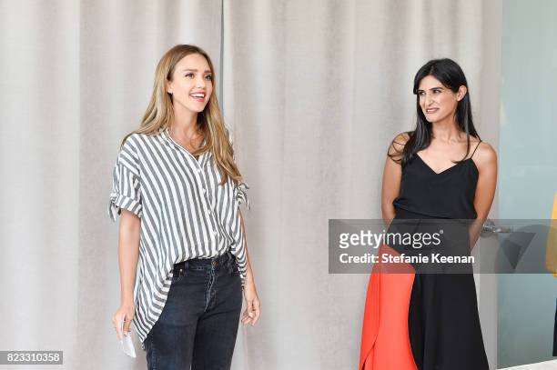Jessica Alba and Shilpa Shah at Cuyana Essential Women Event on July 26, 2017 in West Hollywood, California.