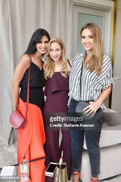 Shilpa Shah; Galit Laibow and Jessica Alba at Cuyana Essential Women Event on July 26, 2017 in West Hollywood, California.