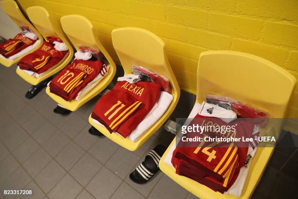 Spain dressing room during the UEFA Women's Euro 2017 Group D match between England and Spain at Rat Verlegh Stadion on July 23, 2017 in Breda,...