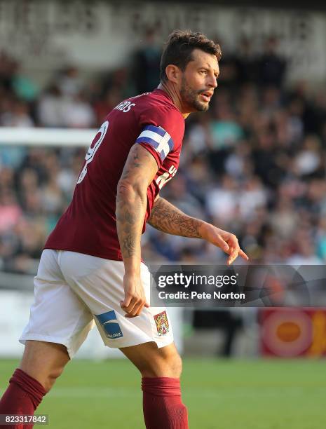 Marc Richards of Northampton Town in action during the Pre-Season Friendly match between Northampton Town and Derby County at Sixfields on July 25,...