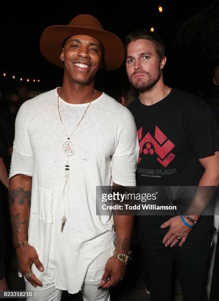 Mehcad Brooks and Stephen Amell at Entertainment Weekly's annual Comic-Con party in celebration of Comic-Con 2017 at Float at Hard Rock Hotel San...