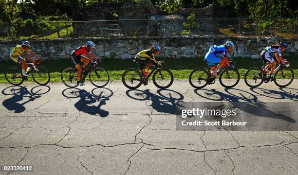 Amber Joseph of Barbados, Tara Ferguson of the Isle of Man, Ezzatie Shaiful Hisham of Malaysia, Abigail Morton of New Zealand and Jenna Merrick of...