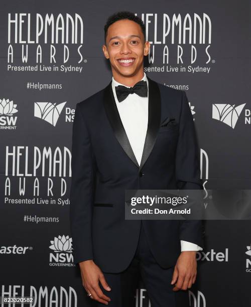 Callum Francis arrives ahead of the 17th Annual Helpmann Awards at Lyric Theatre, Star City on July 24, 2017 in Sydney, Australia.