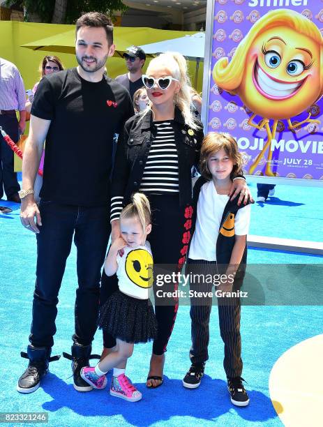 Christina Aguilera arrives at the Premiere Of Columbia Pictures And Sony Pictures Animation's "The Emoji Movie" at Regency Village Theatre on July...