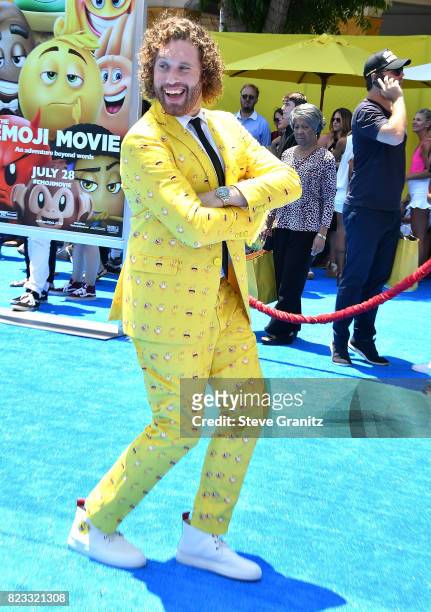 Miller arrives at the Premiere Of Columbia Pictures And Sony Pictures Animation's "The Emoji Movie" at Regency Village Theatre on July 23, 2017 in...