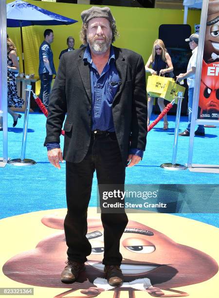 Comedian Steven Wright arrives at the Premiere Of Columbia Pictures And Sony Pictures Animation's "The Emoji Movie" at Regency Village Theatre on...