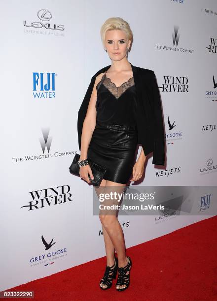 Actress Maggie Grace attends the premiere of "Wind River" at The Theatre at Ace Hotel on July 26, 2017 in Los Angeles, California.