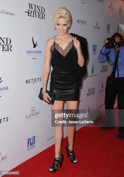 Actress Maggie Grace attends the premiere of "Wind River" at The Theatre at Ace Hotel on July 26, 2017 in Los Angeles, California.