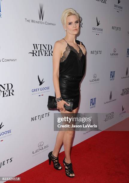 Actress Maggie Grace attends the premiere of "Wind River" at The Theatre at Ace Hotel on July 26, 2017 in Los Angeles, California.