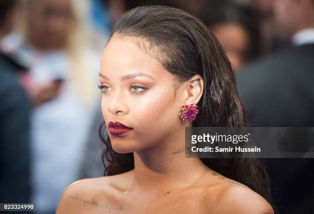 Rihanna attends the "Valerian And The City Of A Thousand Planets" European Premiere at Cineworld Leicester Square on July 24, 2017 in London, England.