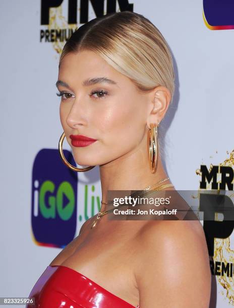 Model Hailey Baldwin arrives at iGo.live Launch Event at the Beverly Wilshire Four Seasons Hotel on July 26, 2017 in Beverly Hills, California.