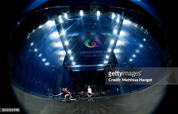 General view of the showcourt during the match of Millie Tomlinson of Great Britain playing against Celine Walser of Switzerland during the Squash...