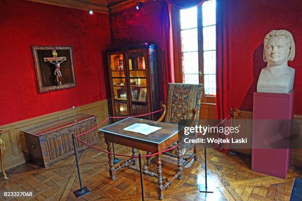 Maison de Balzac - a house museum in the former residence of French novelist Honore de Balzac . Pictured: the writer's study. Paris, France, on 11th...