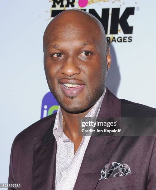 Lamar Odom arrives at iGo.live Launch Event at the Beverly Wilshire Four Seasons Hotel on July 26, 2017 in Beverly Hills, California.