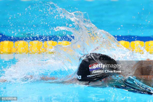 Ranomi Kromowidjojo of the Netherlands competes during the Women's 100m Freestyle Heats on day fourteen of the Budapest 2017 FINA World Championships...