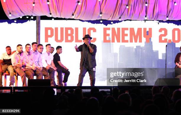 Jahi of Public Enemy 2.0 performs during VAN JONES WE RISE TOUR powered by #LoveArmy at Hollywood Palladium on July 26, 2017 in Los Angeles,...