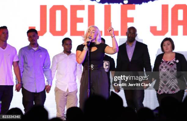 Singer Joelle James performs at VAN JONES WE RISE TOUR powered by #LoveArmy at Hollywood Palladium on July 26, 2017 in Los Angeles, California.