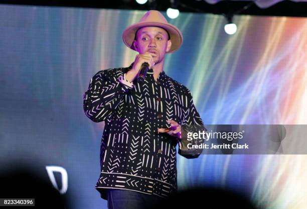 Decora performs at VAN JONES WE RISE TOUR powered by #LoveArmy at Hollywood Palladium on July 26, 2017 in Los Angeles, California.