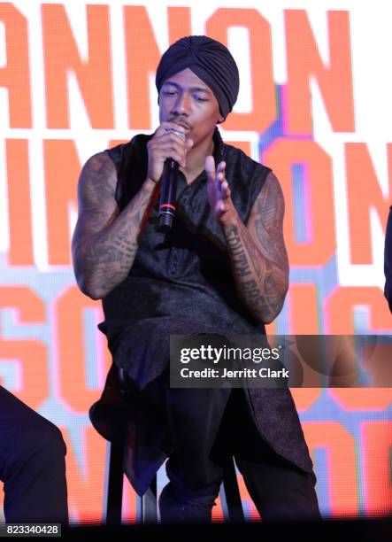 Nick Cannon speaks during VAN JONES WE RISE TOUR powered by #LoveArmy at Hollywood Palladium on July 26, 2017 in Los Angeles, California.