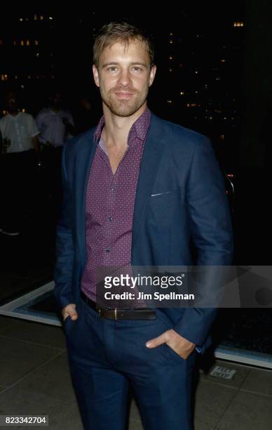 Actor Sean Kleier attends the screening after party for "Brigsby Bear" hosted by Sony Pictures Classics and The Cinema Society at Jimmy at the James...