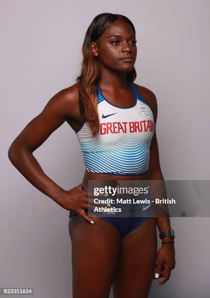 Daryll Nieta of the British Athletics team poses for a portrait during the British Athletics Team World Championships Preparation Camp on July 26,...