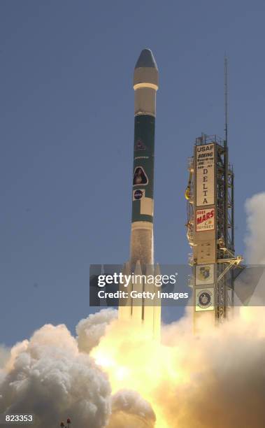 Boeing Delta II rocket with the Mars Odyssey satellite lifts off April 7, 2001 from Cape Canaveral Air Force Station in Florida. The $297 million...