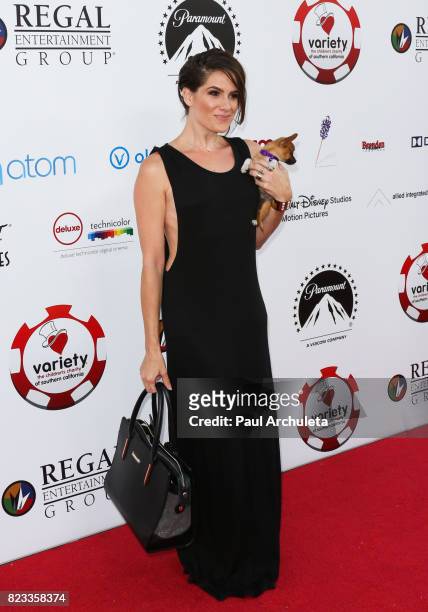 Actress Tiffany Michelle attends the 7th Annual Variety and The Children's Charity Of Southern California's Texas Hold 'Em Poker Tournament at...