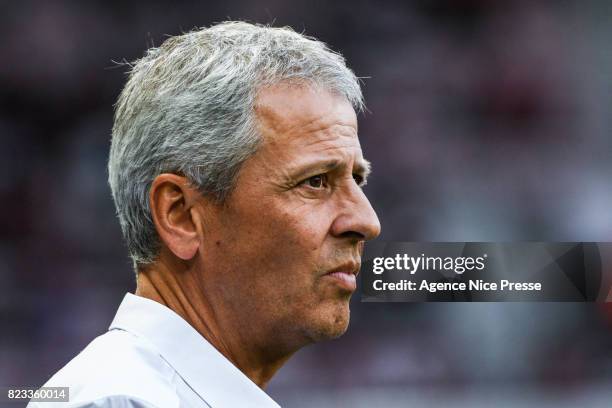 Lucien Favre coach of Nice during the UEFA Champions League Qualifying match between Nice and Ajax Amsterdam at Allianz Riviera Stadium on July 26,...