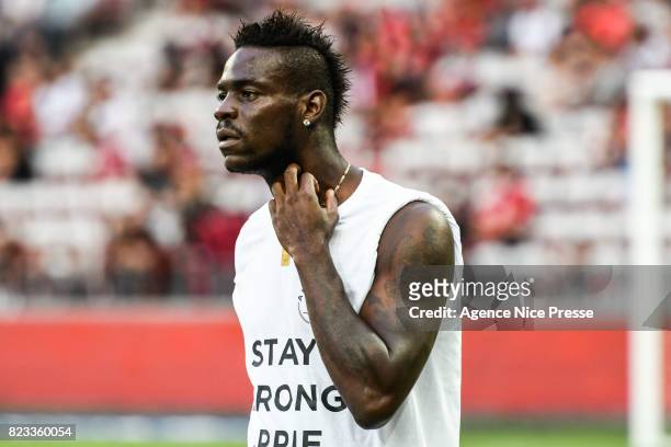 Mario Balotelli of Nice during the UEFA Champions League Qualifying match between Nice and Ajax Amsterdam at Allianz Riviera Stadium on July 26, 2017...