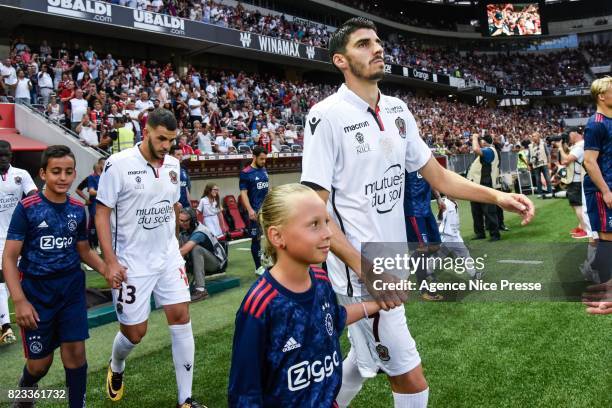 Pierre Lees Melou of Nice during the UEFA Champions League Qualifying match between Nice and Ajax Amsterdam at Allianz Riviera Stadium on July 26,...