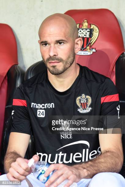 Christophe Jallet of Nice during the UEFA Champions League Qualifying match between Nice and Ajax Amsterdam at Allianz Riviera Stadium on July 26,...