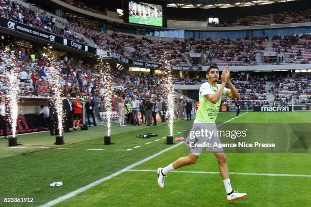 Pierre Lees Melou of Nice during the UEFA Champions League Qualifying match between Nice and Ajax Amsterdam at Allianz Riviera Stadium on July 26,...