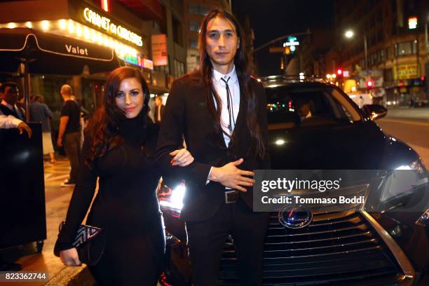 Actor Tokala Clifford and guest attend the after party for "Wind River" Los Angeles Premiere presented in partnership with FIJI Water at Clifton's...