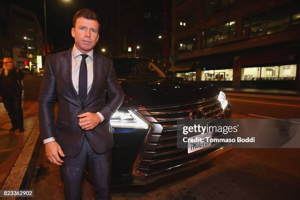 Taylor Sheridan attends the after party for "Wind River" Los Angeles Premiere presented in partnership with FIJI Water at Clifton's Cafeteria on July...