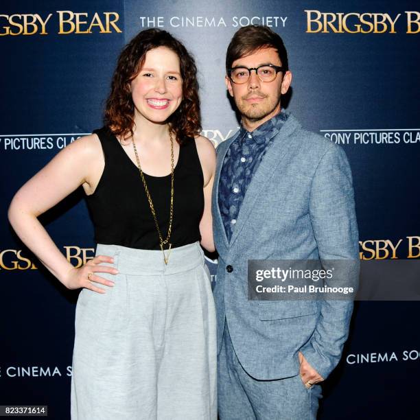 Vanessa Bayer and Jorma Taccone attend Sony Pictures Classics & The Cinema Society host a screening of "Brigsby Bear" at Landmark Sunshine Cinema on...