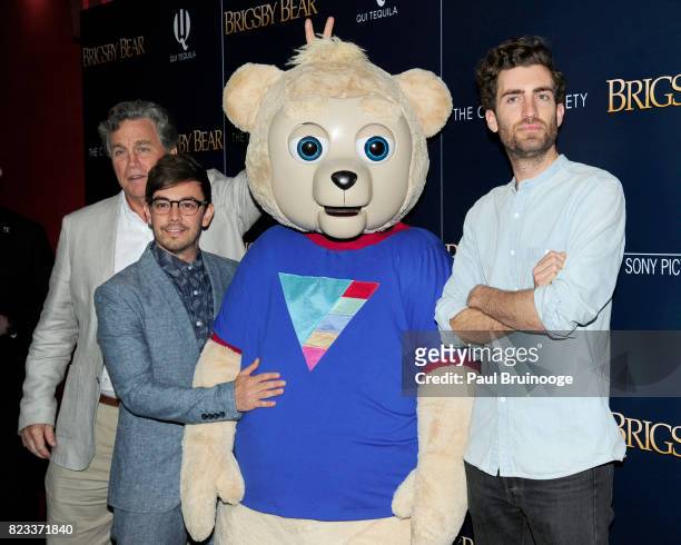 Tom Bernard Jorma Taccone, Brigsby Bear and Dave McCary attend Sony Pictures Classics & The Cinema Society host a screening of "Brigsby Bear" at...