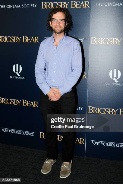 Kyle Mooney attends Sony Pictures Classics & The Cinema Society host a screening of "Brigsby Bear" at Landmark Sunshine Cinema on July 26, 2017 in...