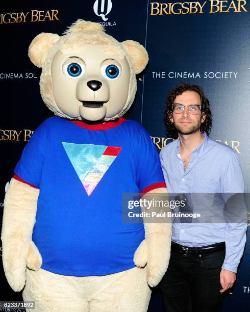 Brigsby Bear and Kyle Mooney attend Sony Pictures Classics & The Cinema Society host a screening of "Brigsby Bear" at Landmark Sunshine Cinema on...