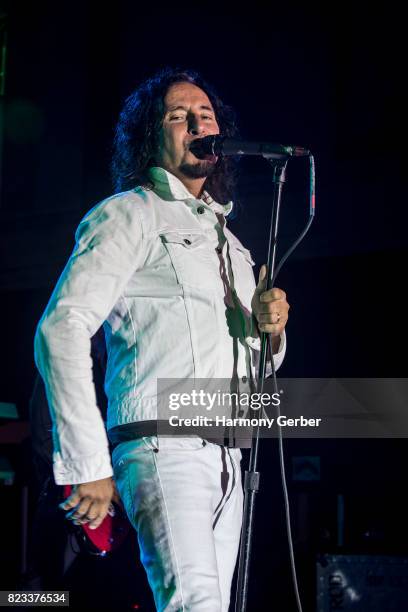 Steve Augeri performs at Citi Presents Journey Former Lead Vocalist Steve Augeri & Asia featuring John Payne at The Grove Summer Concert Series on...