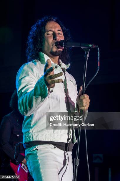 Steve Augeri performs at Citi Presents Journey Former Lead Vocalist Steve Augeri & Asia featuring John Payne at The Grove Summer Concert Series on...