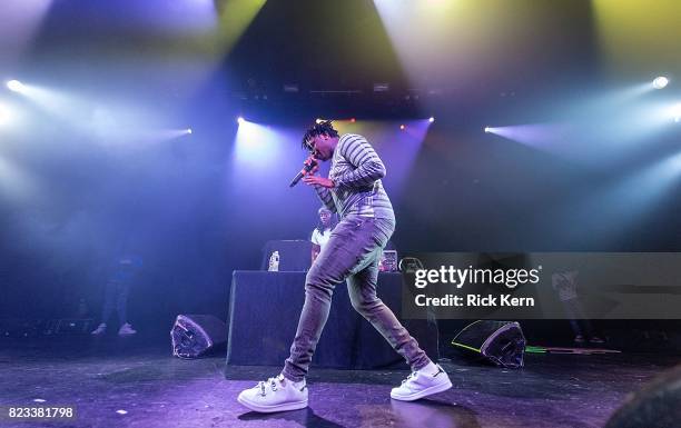 Rapper Young Nudy performs in concert at Emo's on July 26, 2017 in Austin, Texas.