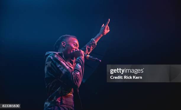 Rapper Playboi Carti performs in concert at Emo's on July 26, 2017 in Austin, Texas.