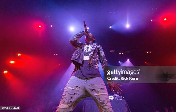 Rapper Playboi Carti performs in concert at Emo's on July 26, 2017 in Austin, Texas.