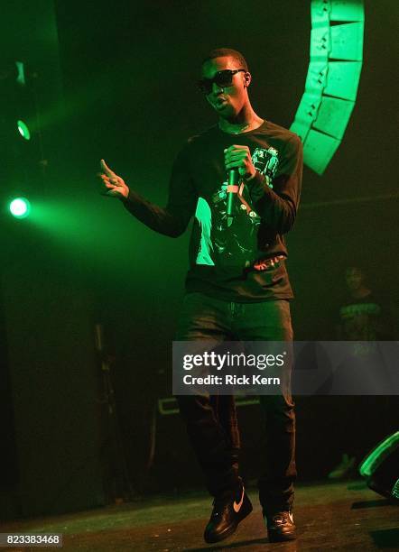 Rapper/producer Pi'erre Bourne performs in concert at Emo's on July 26, 2017 in Austin, Texas.