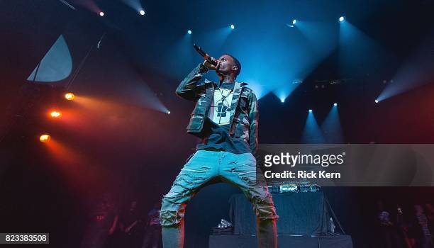 Rapper Playboi Carti performs in concert at Emo's on July 26, 2017 in Austin, Texas.