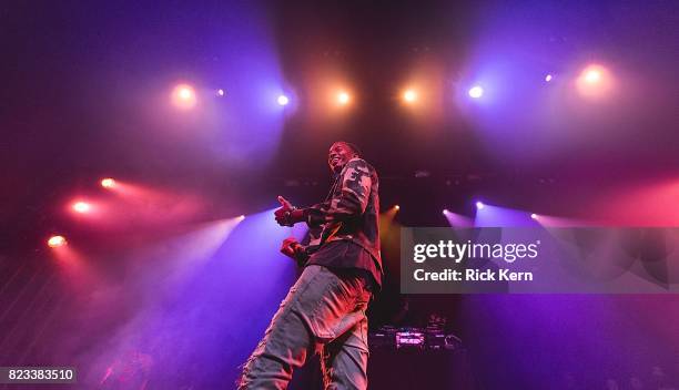 Rapper Playboi Carti performs in concert at Emo's on July 26, 2017 in Austin, Texas.