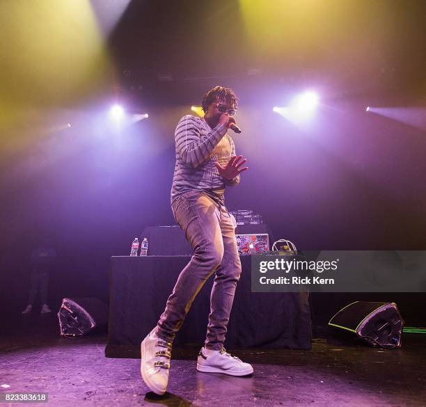 Rapper Young Nudy performs in concert at Emo's on July 26, 2017 in Austin, Texas.