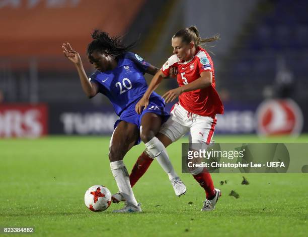 Kadidiatou Diani of France battles with Noelle Maritz of Switzerland during the UEFA Women's Euro 2017 Group C match between Switzerland and France...