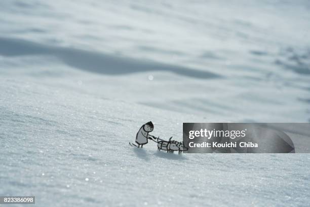 hundeschlitten - funny snow stock-fotos und bilder